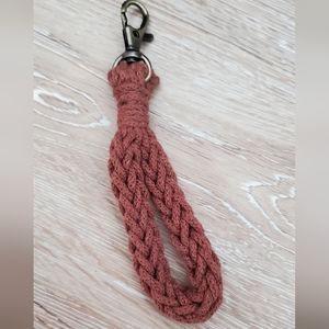 Handmade crochet keychain - Dusty Red